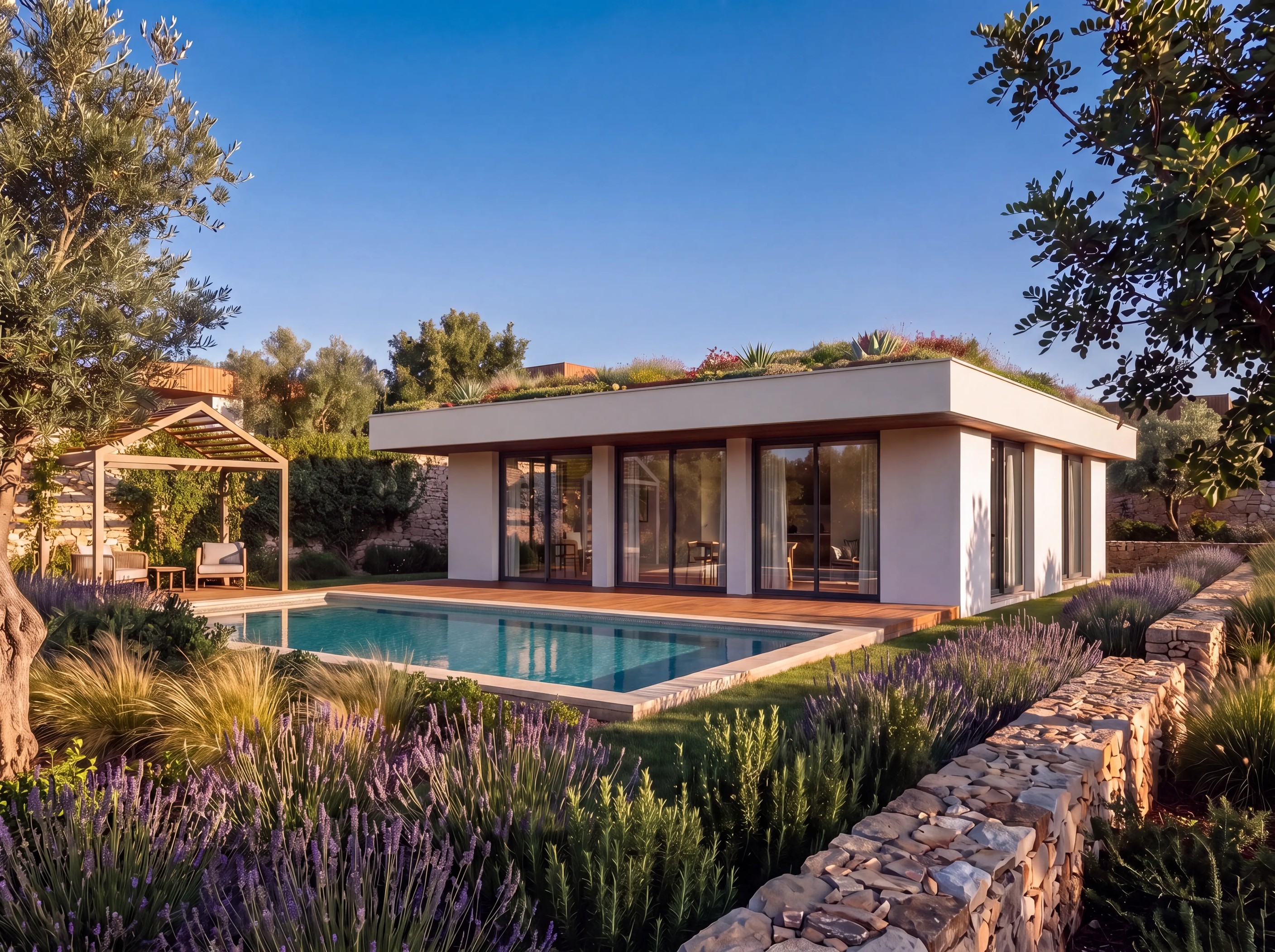 Town House at Parque Residences Estoi with green roof, terrace and private pool